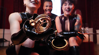 Cuckold Sph Humiliation in Latex with Miss Electra & Rooster