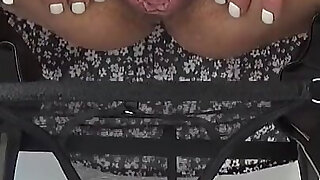 Hairy MILF Takes off Her Panties and Shows Her Sweet Pussy