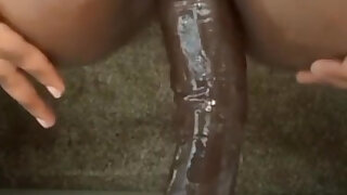 Anal Riding My 12 Inch Dildo Moaning Orgasms