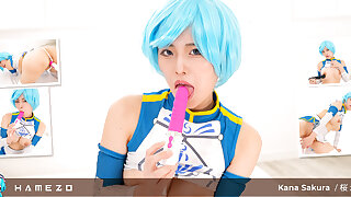 Kanna Sakura Shows Off Her Perfect Tits And Fucks Her Shaved Pussy Upskirt - Hamezo